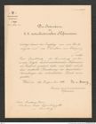 k.k. naturhistorisches Hofmuseum, Intendanzakten 1885-1896 (Hauer), Aktenzahl Z.504/1888, Seite 1